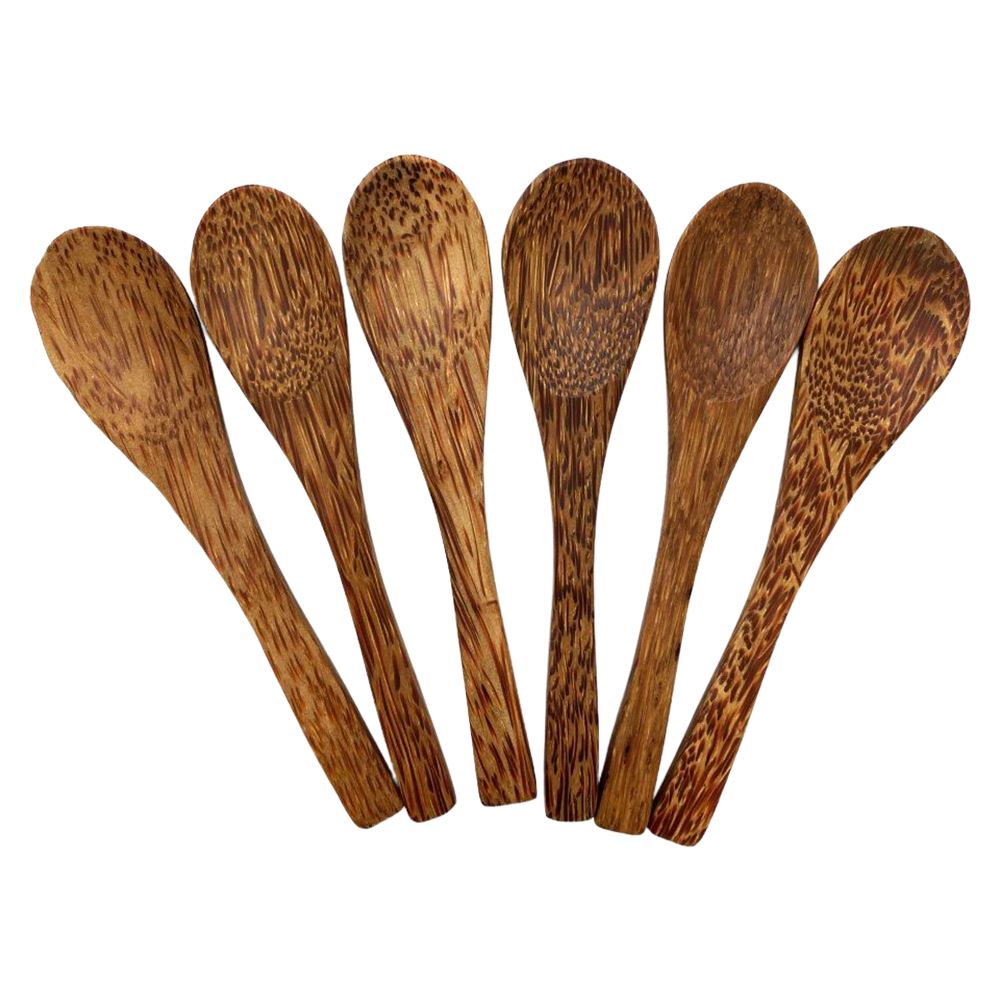 Coconut Wood Spoon, Set of 6, 15cm