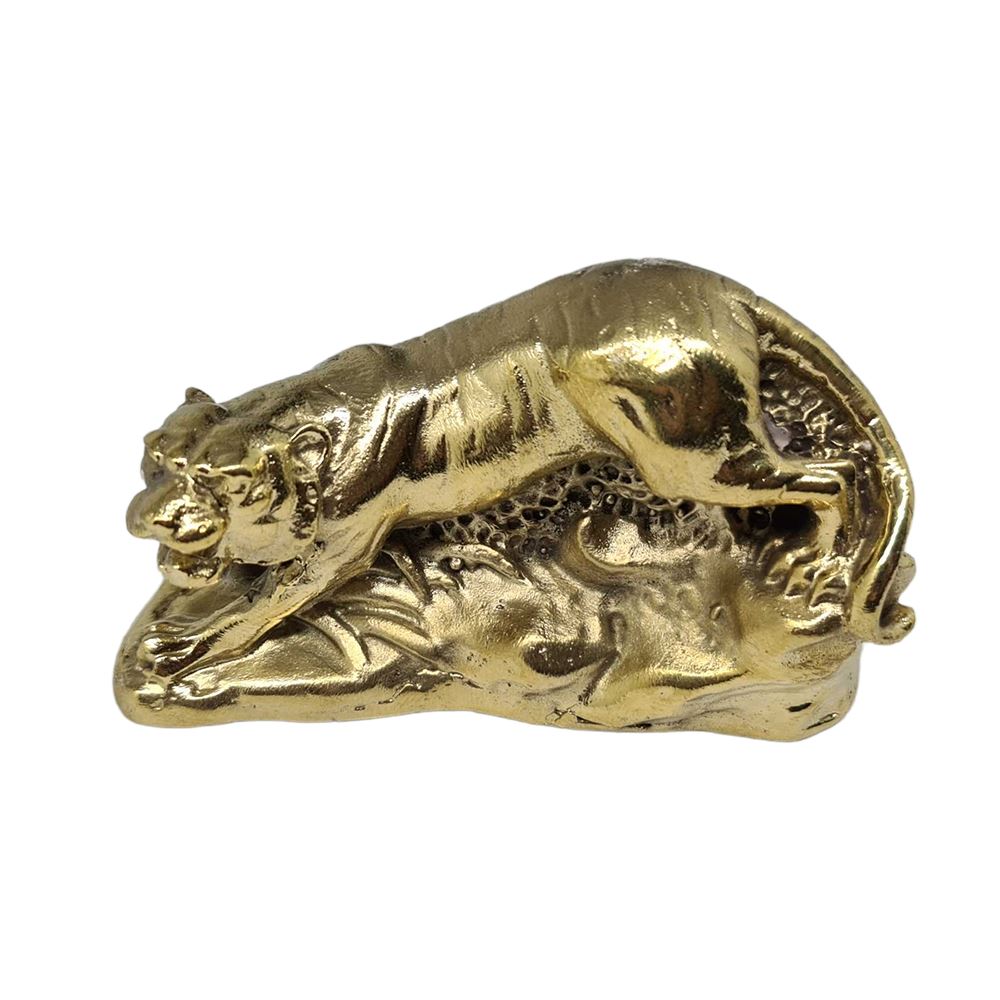 Brass Figurines, Shiny Finish, Tiger