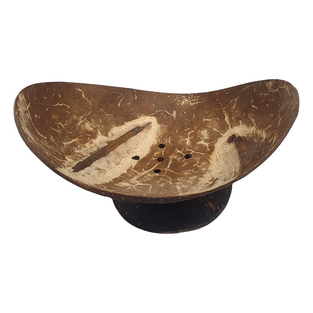 Large Coconut Oval Soap Dish, 9x4cm