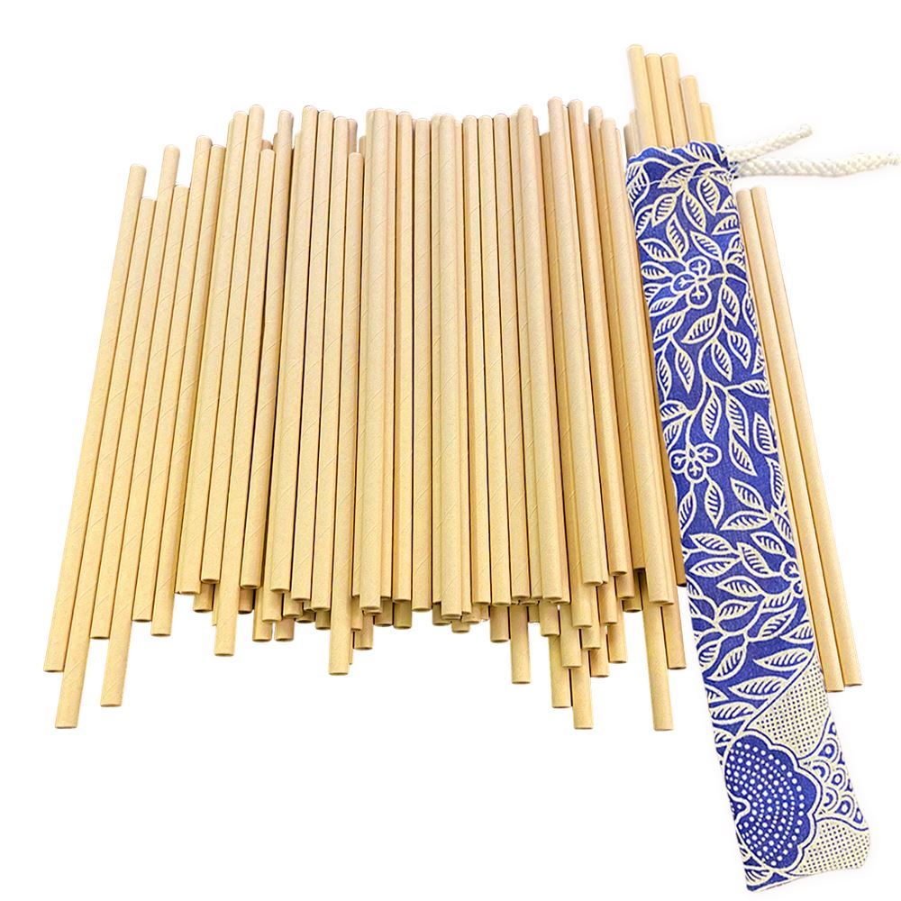 Disposable Bamboo Straws, 197x6mm, 100 pcs